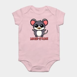 Mouse-stache! Cute Mouse Mustache Puns Baby Bodysuit